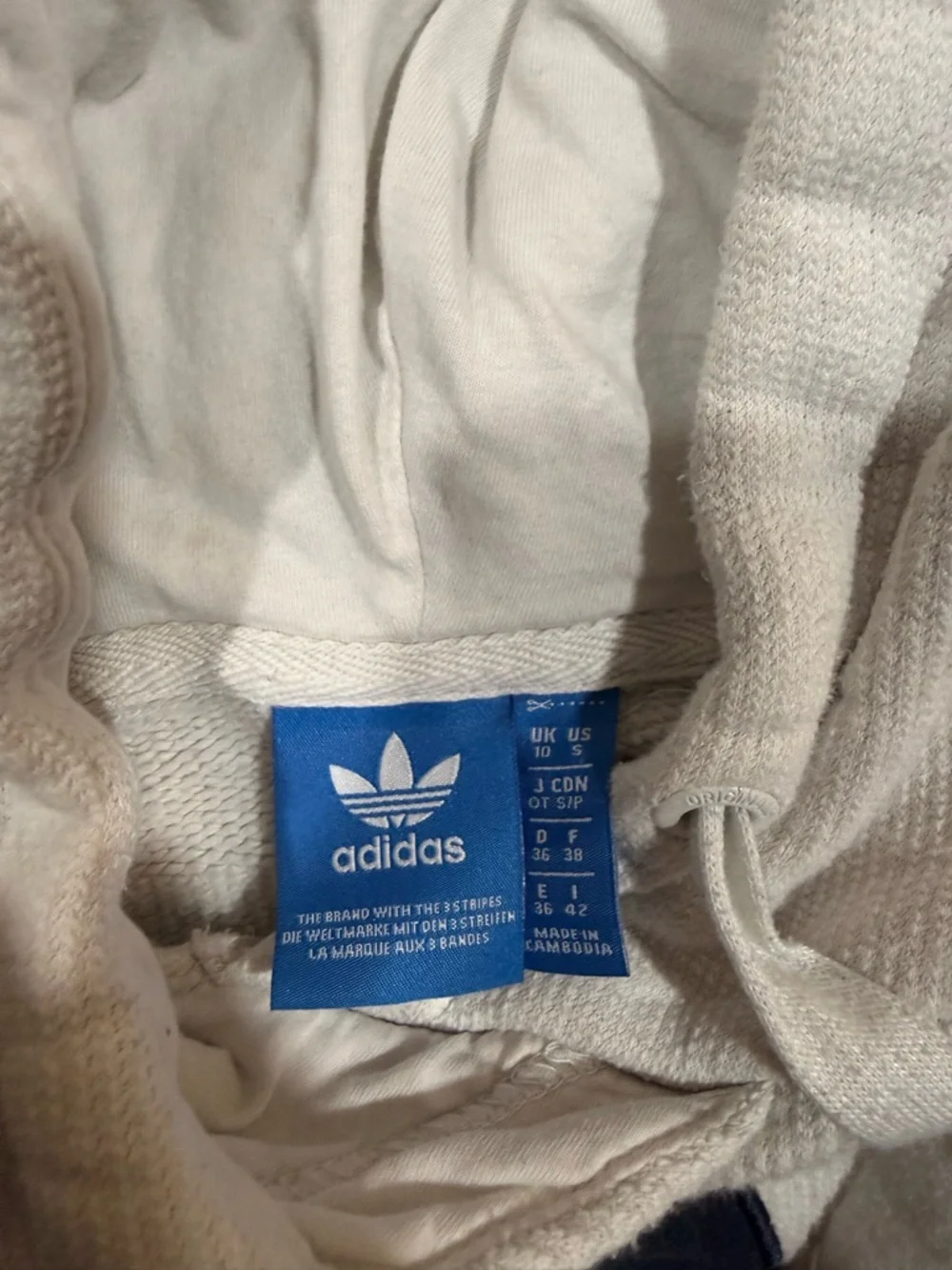 Adidas Ribbed Sweatshirt Hoody Sz Sm - Picture 2 of 3